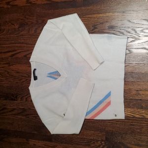 Women's 360Cashmere Cream V-Neck Long Sleeve Sweater